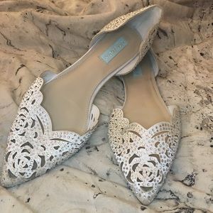 Betsey Johnson Wedding Shoes Rhinestone Flats